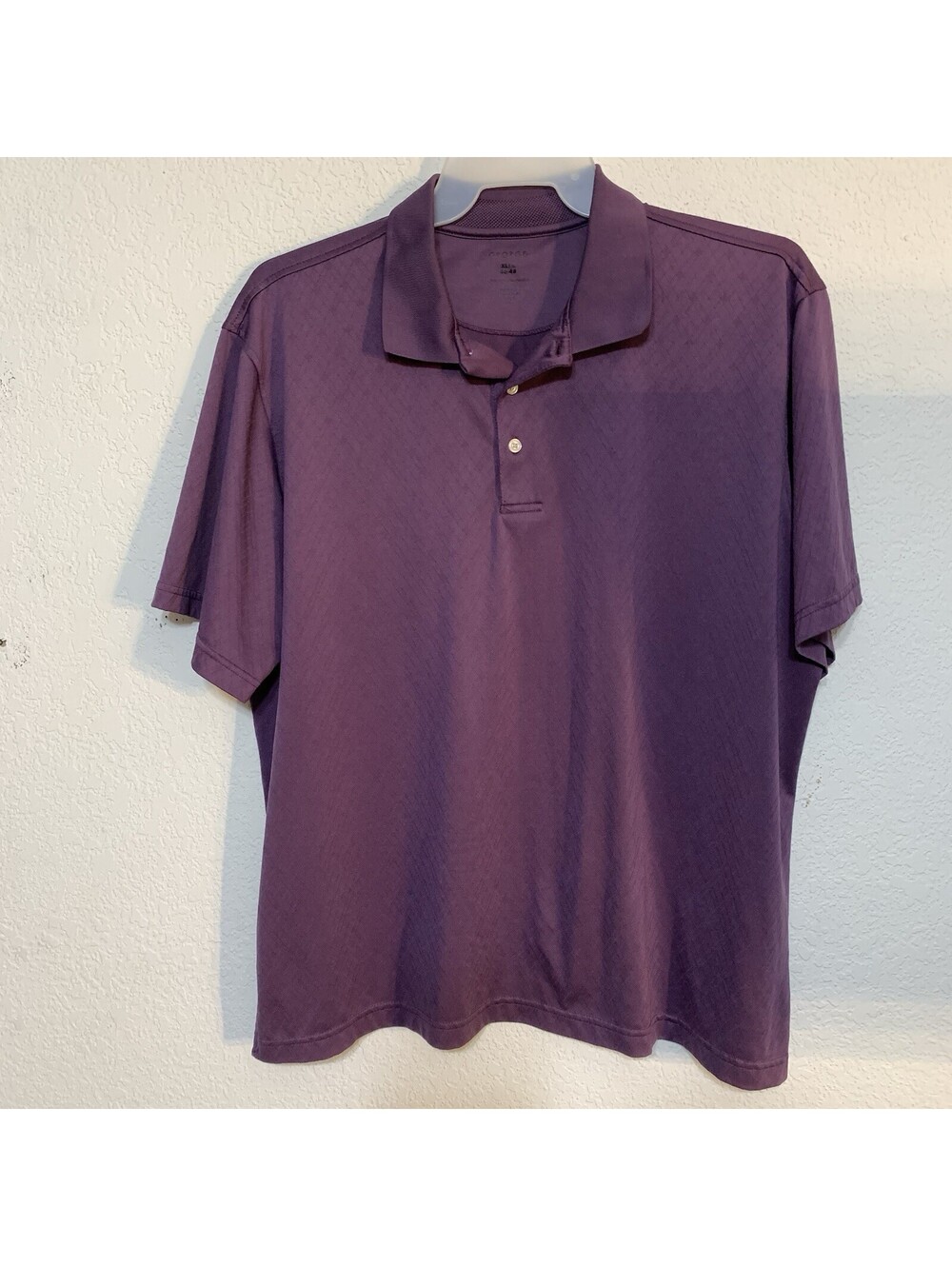 George Purple Geometric Short Sleeve Polyester Polo Shirt Size XL (46-48)